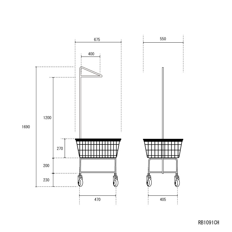 LAUNDRY CART SINGLE POLE