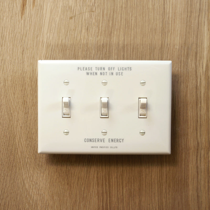 SAVE ENERGY TOGGLE SWITCH PLATE - ALMOND