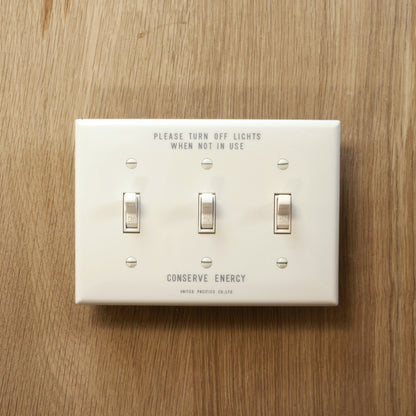 SAVE ENERGY TOGGLE SWITCH PLATE - ALMOND