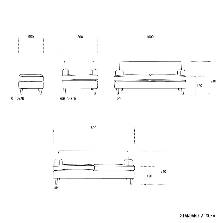 STANDARD A SOFA OTTOMAN