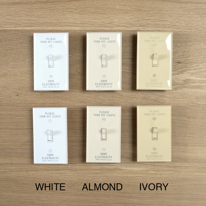 SAVE ENERGY TOGGLE SWITCH PLATE - ALMOND