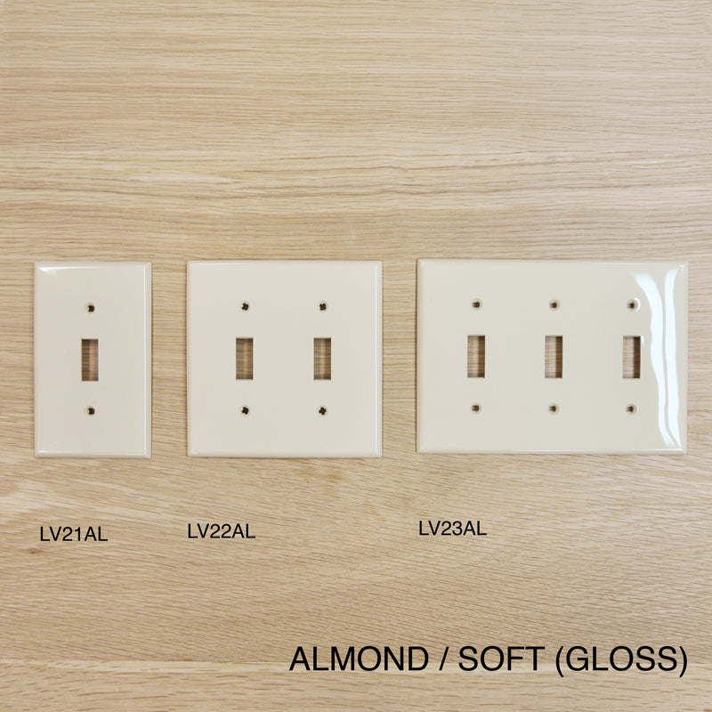 SAVE ENERGY TOGGLE SWITCH PLATE - ALMOND