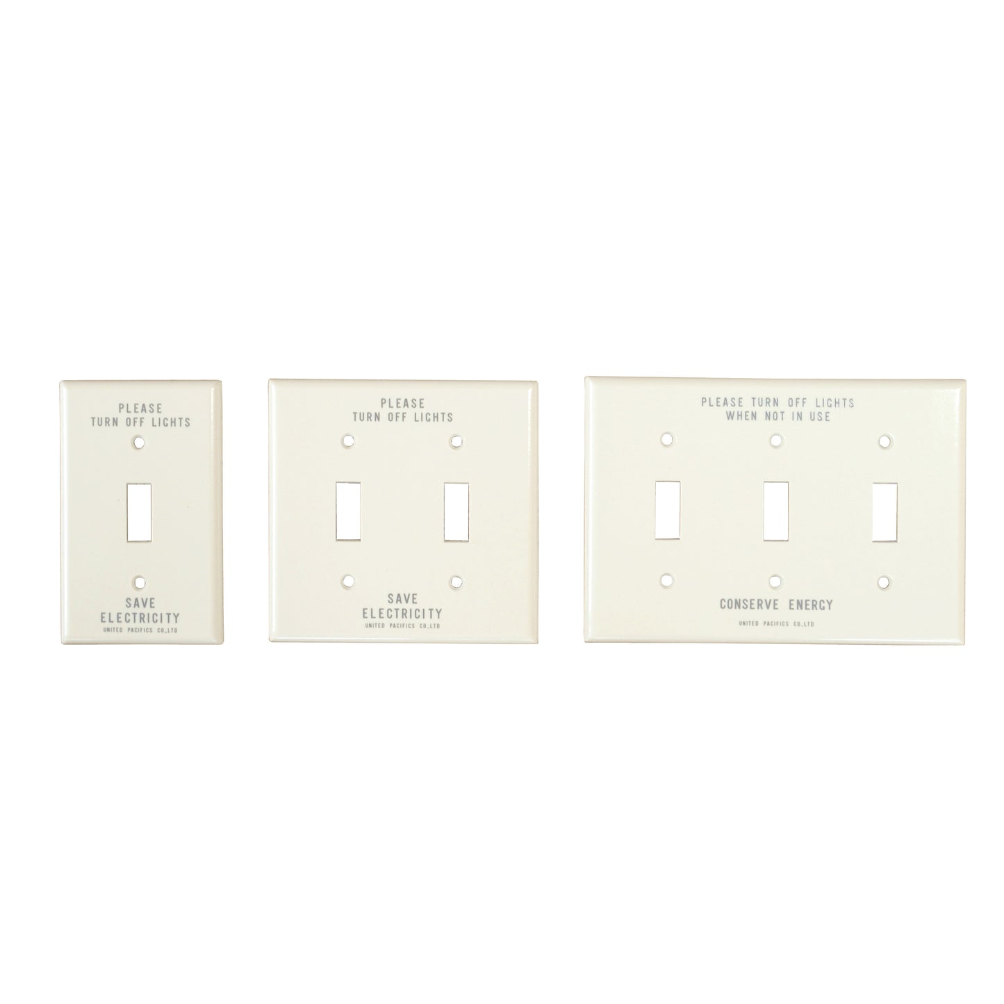 SAVE ENERGY TOGGLE SWITCH PLATE - ALMOND