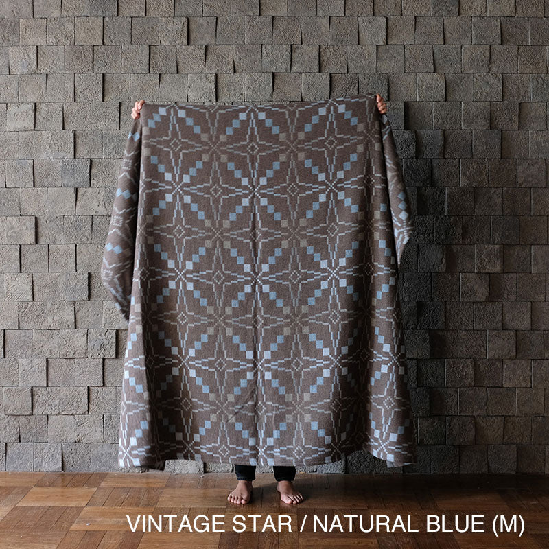 MELIN TREGWYNT BLANKET -VINTAGE STAR Natural Blue