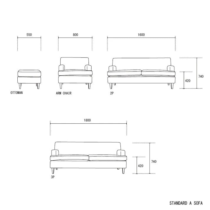 STANDARD A SOFA 2P