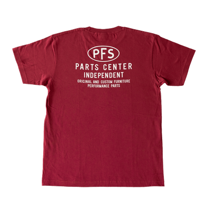 P.F.S. ORIGINAL T SHIRTS 2026 - PARTS CENTER（BURGUNDY/OFF WHITE）
