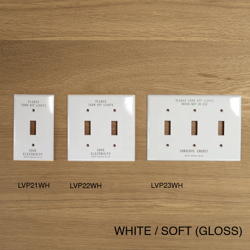 SAVE ENERGY TOGGLE SWITCH PLATE - WHITE