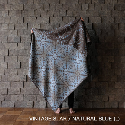 MELIN TREGWYNT BLANKET -VINTAGE STAR Natural Blue