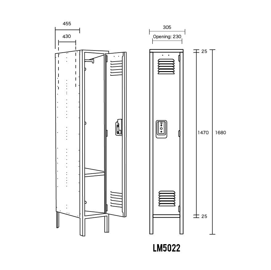 18inch, 1-TIER LOCKER (LOUVER)